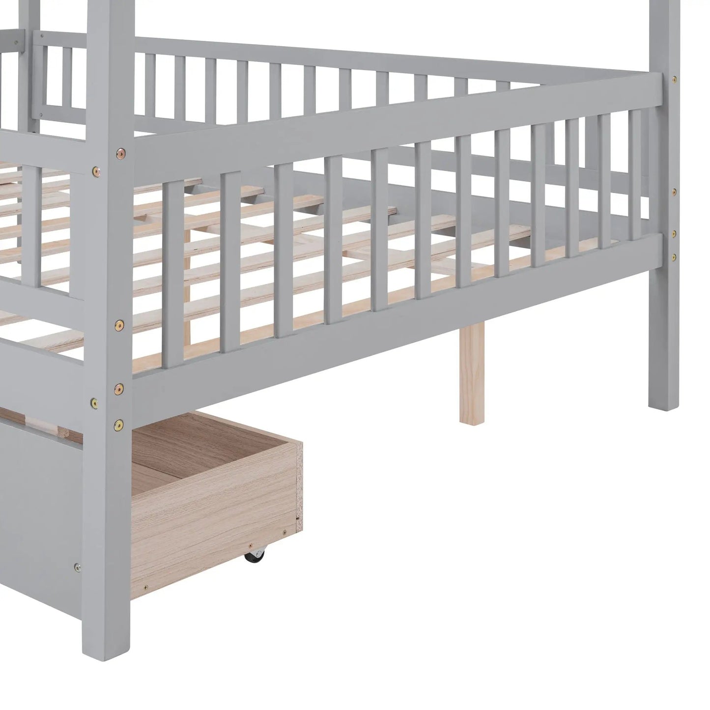 House Bed With 2 Drawers gray bed frame with natural wood drawers Unique Piece Furniture on Tampa Home & Garden Store