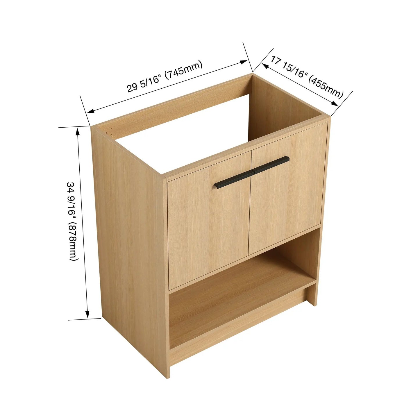 Sleek Freestanding Bathroom Vanity with Two Doors