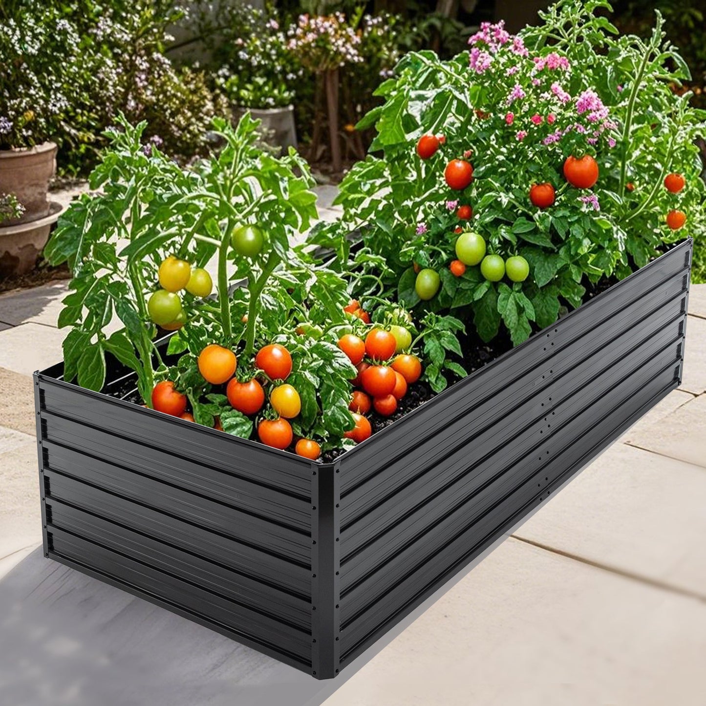 Galvanized Metal Raised Garden Bed for Outdoors