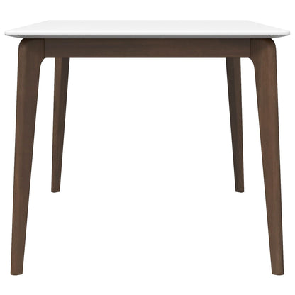 Levi modern rectangular dining table with white top and dark wood legs HouseOfZazla on Tampa Home & Garden Store
