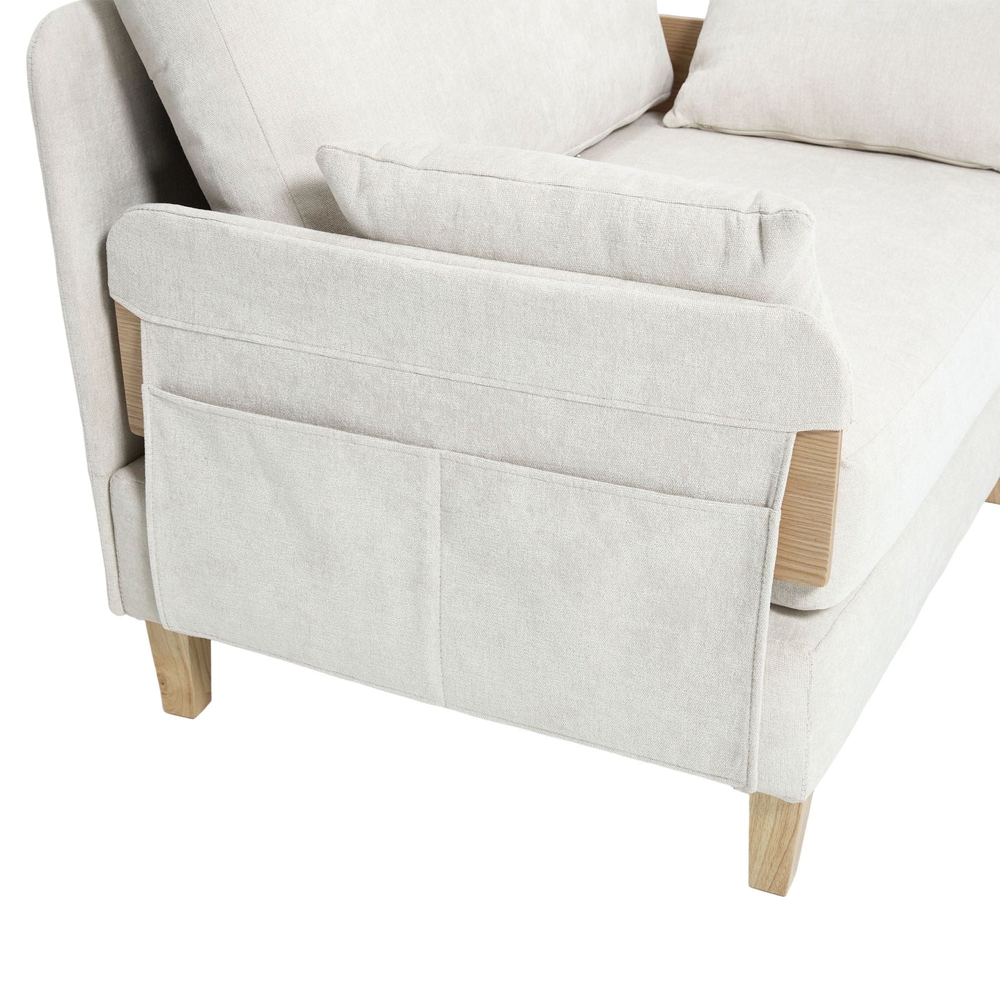 Mid Century Modern 3 Pillow Foldable Sofa Bed