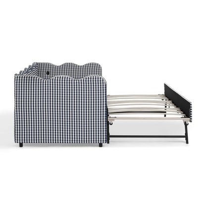 Gingham Daybed With Usb Port And The Wave Shape
