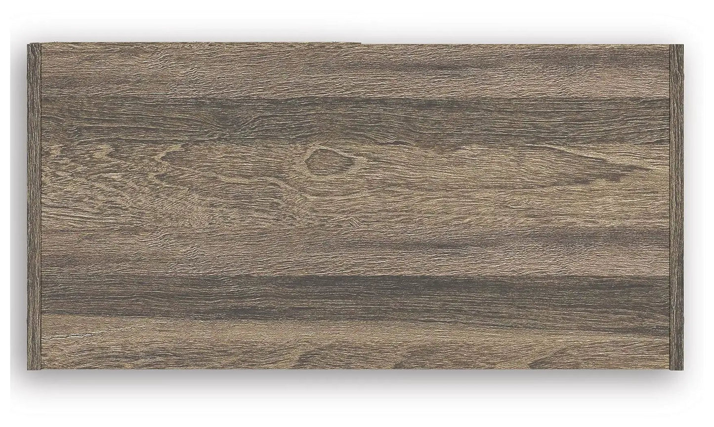 Shallifer Cube Organizer wood finish panel with brown weathered texture on Tampa Home and Garden Store