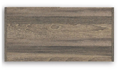 Shallifer Cube Organizer wood finish panel with brown weathered texture on Tampa Home and Garden Store
