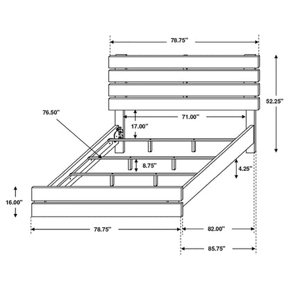 Geary slatted headboard panel bedroom set 4-piece by HouseOfZazla in a blueprint diagram on Tampa Home & Garden Store