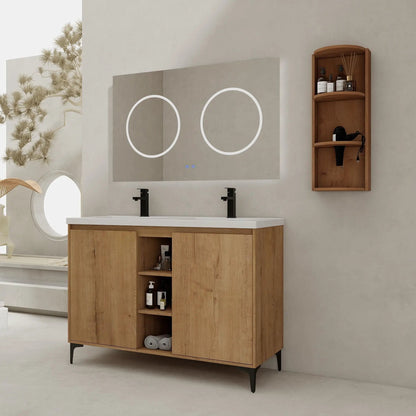 Elegant 48 Inch Vanity With Double Resin Sink