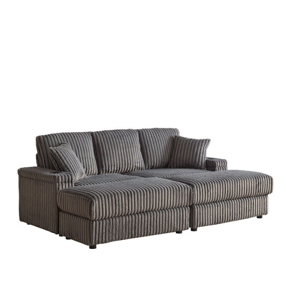 3 Seater Sofa With 2 Ottomans and Storage