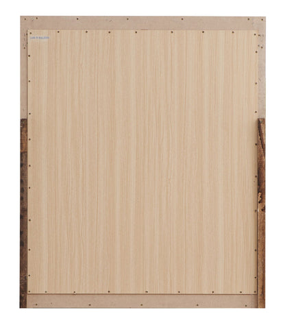 Magnolia Mirror Gray Brown back view with light wood panel, visible screws, and framing details on Tampa Home & Garden Store