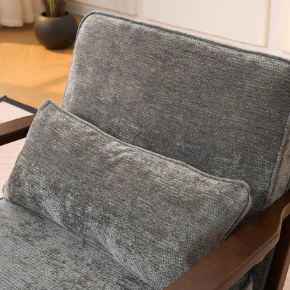 Living Room Chair with Lumbar Pillow Mid Century