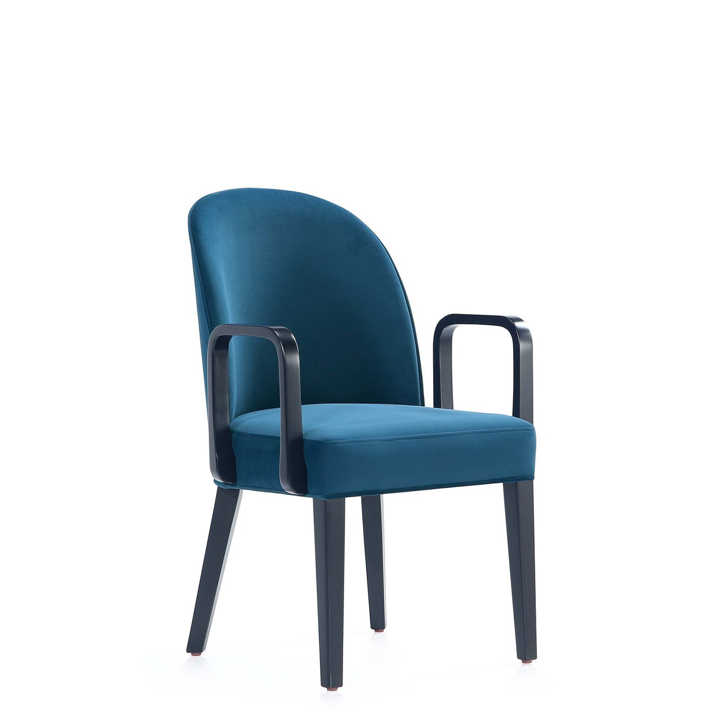 Modern Upholstered Beech And Wooden Armchair