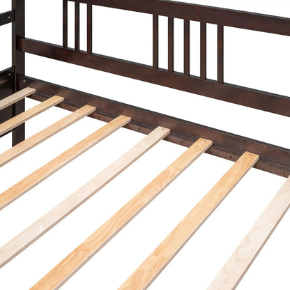 Multifunctional Modern Daybed storage frame in dark brown with vertical slats on Tampa Home & Garden Store