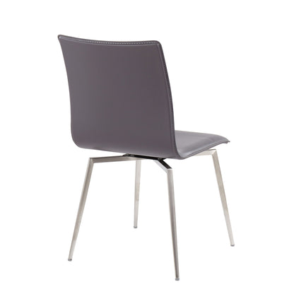 Contemporary upholstered chair set of 2 with swivel bases in dark gray on Tampa Home & Garden Store