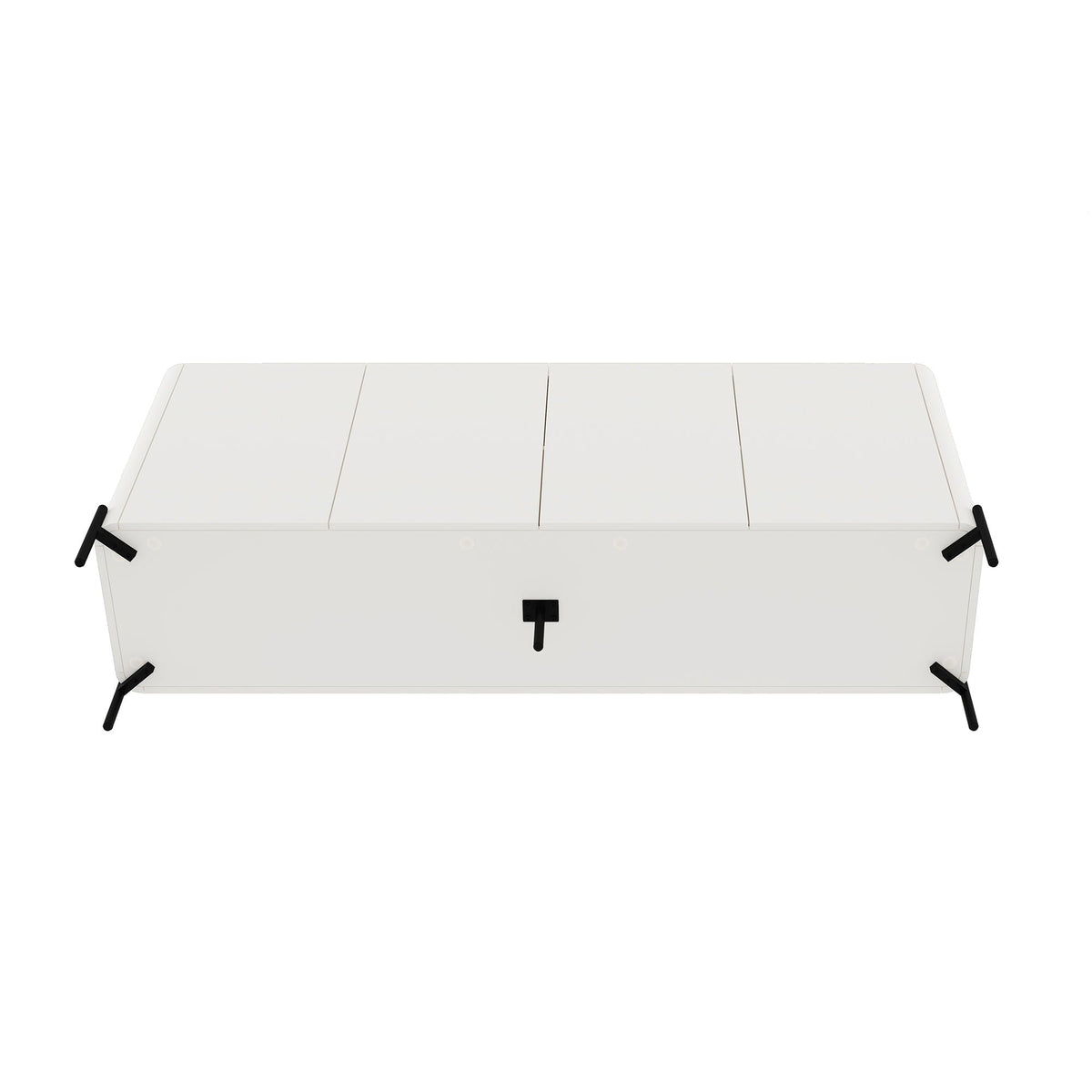 Abbey Sideboard with adjustable shelves, white finish, modern design, black metal legs on Tampa Home & Garden Store