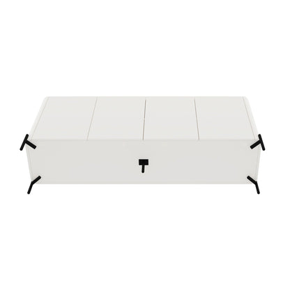 Abbey Sideboard with adjustable shelves, white finish, modern design, black metal legs on Tampa Home & Garden Store
