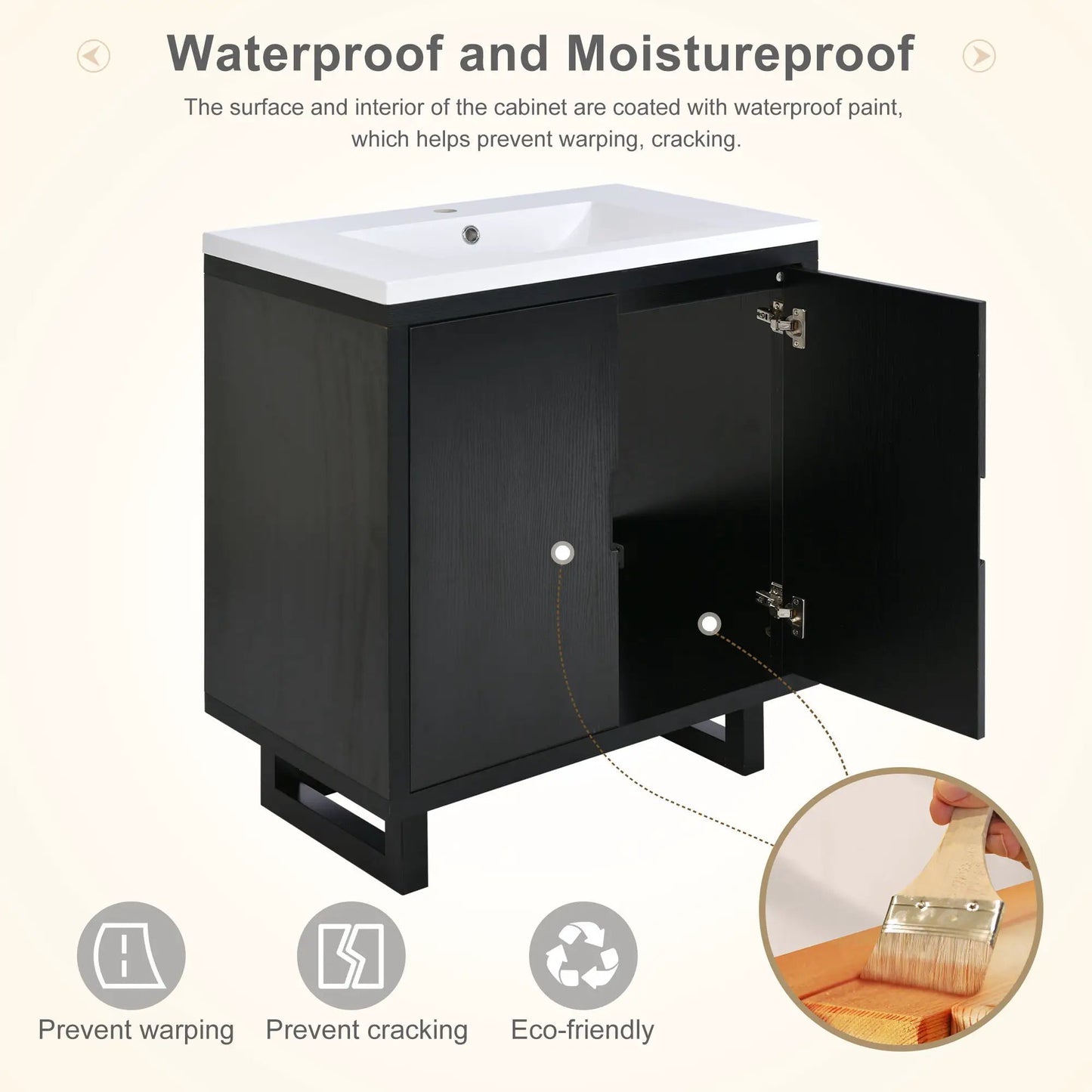 Bathroom Vanity Set With Sink and Storage Cabinet
