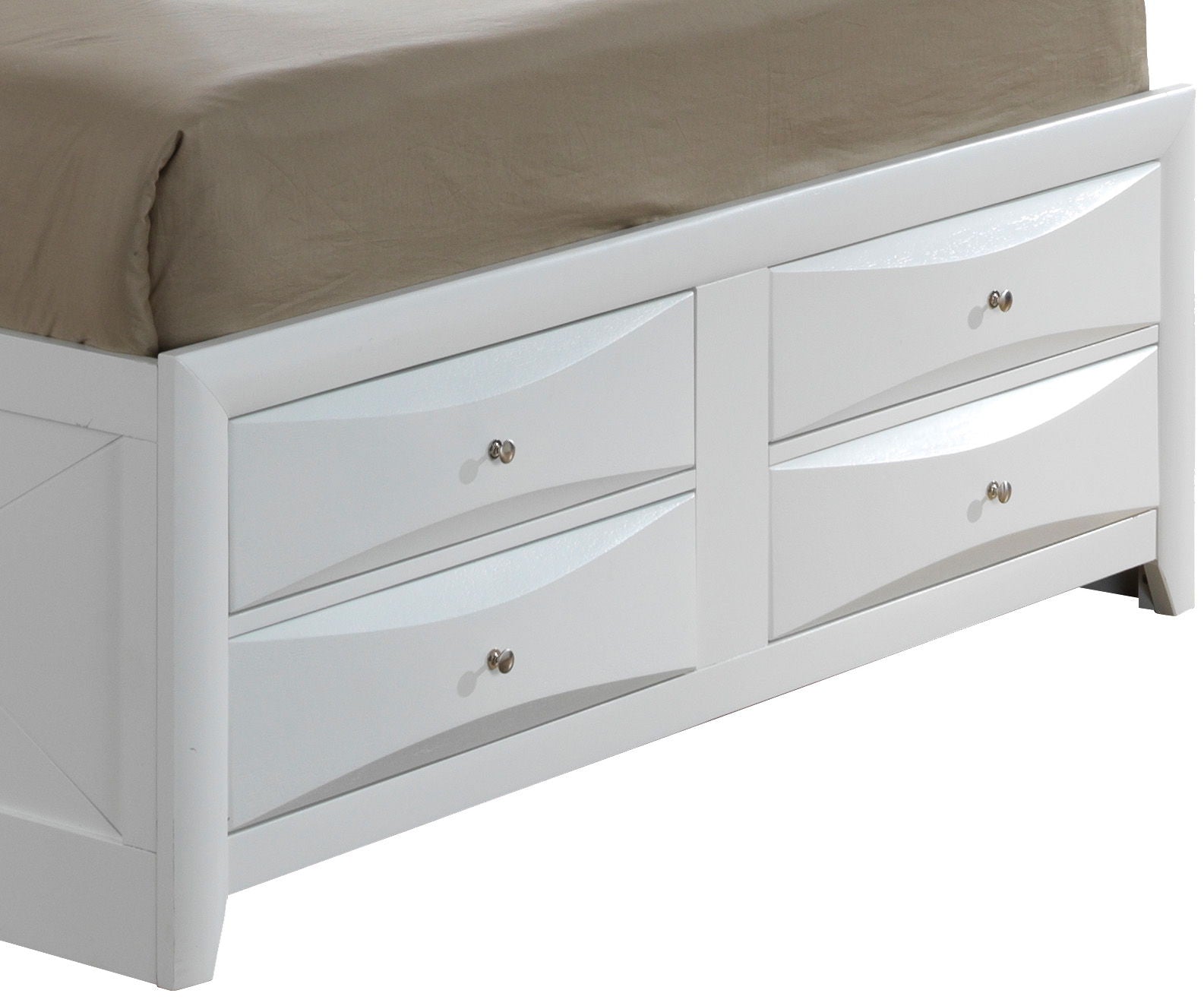 Modern Design Storage Bed With Bookcase Headboard white finish 6-drawer HouseOfZazla on Tampa Home & Garden Store