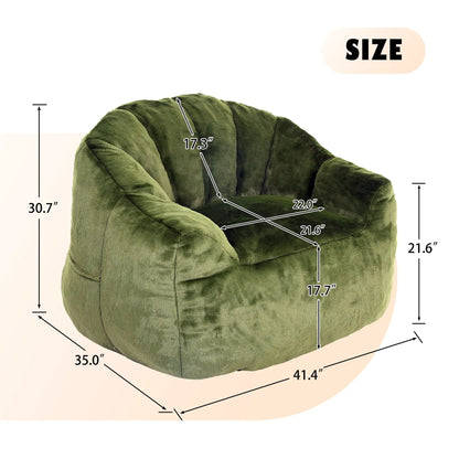 Beanbag Chair with Armrests High Density Foam