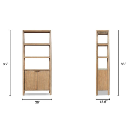 Natural reclaimed wood bookcase set, 86 in tall; wide unit with lower cabinet and open shelves, slim 18.5 in shelf unit by HouseOfZazla on Tampa Home & Garden Store