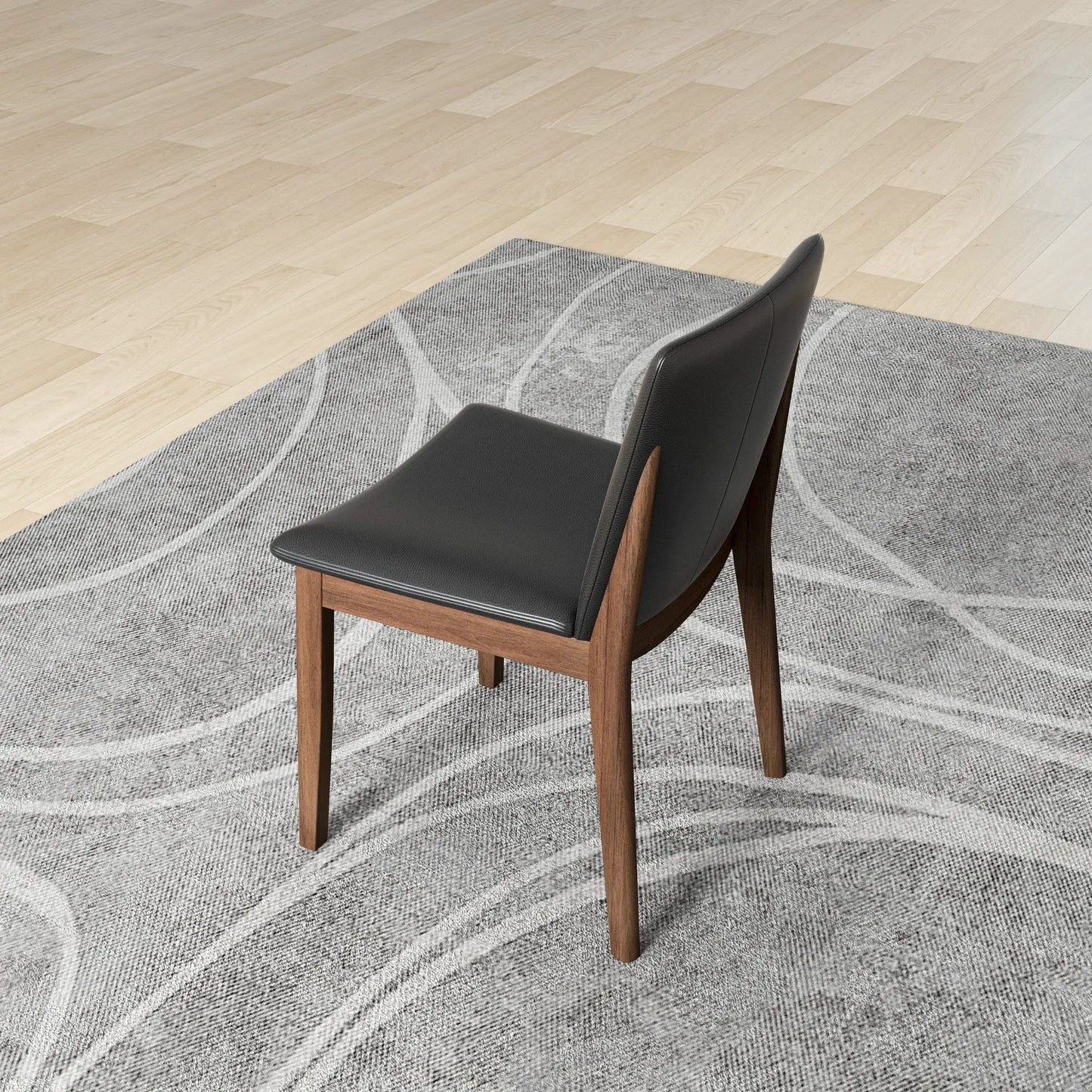 Mid Century Modern Solid Wood Dining Chair Set