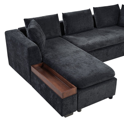 Modern L Shaped Sofa With Storage And Upholstery