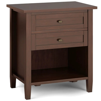 Warm Shaker bedside table four-drawer brown wood accent nightstand by Unique Piece Furniture on Tampa Home & Garden Store