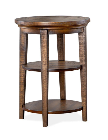 Bay Creek Round Accent End Table Toasted Nutmeg