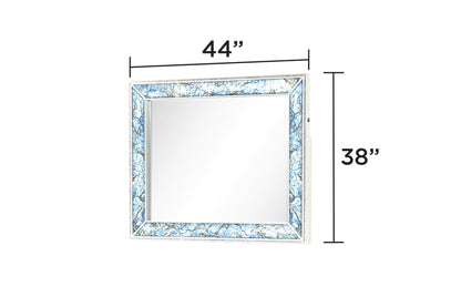 Laguna modern style bedroom mirror with blue marble frame by HouseOfZazla on Tampa Home & Garden Store