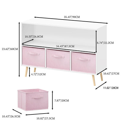 Bookcase with Collapsible Drawers Book Display
