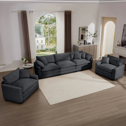 Elegant Sectional Sofa Set with Deep Seats
