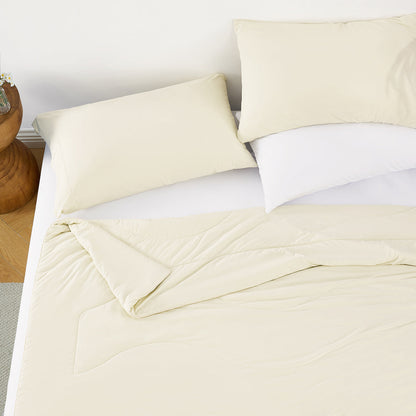 1-Piece 60x90 Cooling DA Comforter by HouseOfZazla on bed with cream pillows on Tampa Home & Garden Store