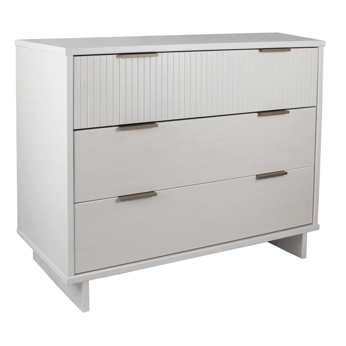 Solid Wood 3-Drawer Dresser with Ribbed Fronts in white by HouseOfZazla on Tampa Home & Garden Store