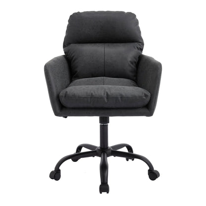 Office chair with adjustable height, black leather upholstery, swivel base on Tampa Home & Garden Store