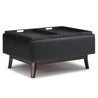 Owen Tray Top Small Coffee Table Storage Ottoman