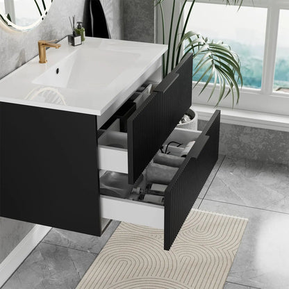 Floating Wall Mounted Vanity Sink and Drawers