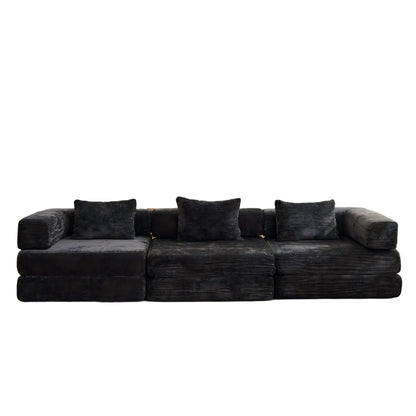Convertible floor sofa bed black modular futon sofa set Unique Piece Furniture on Tampa Home & Garden Store