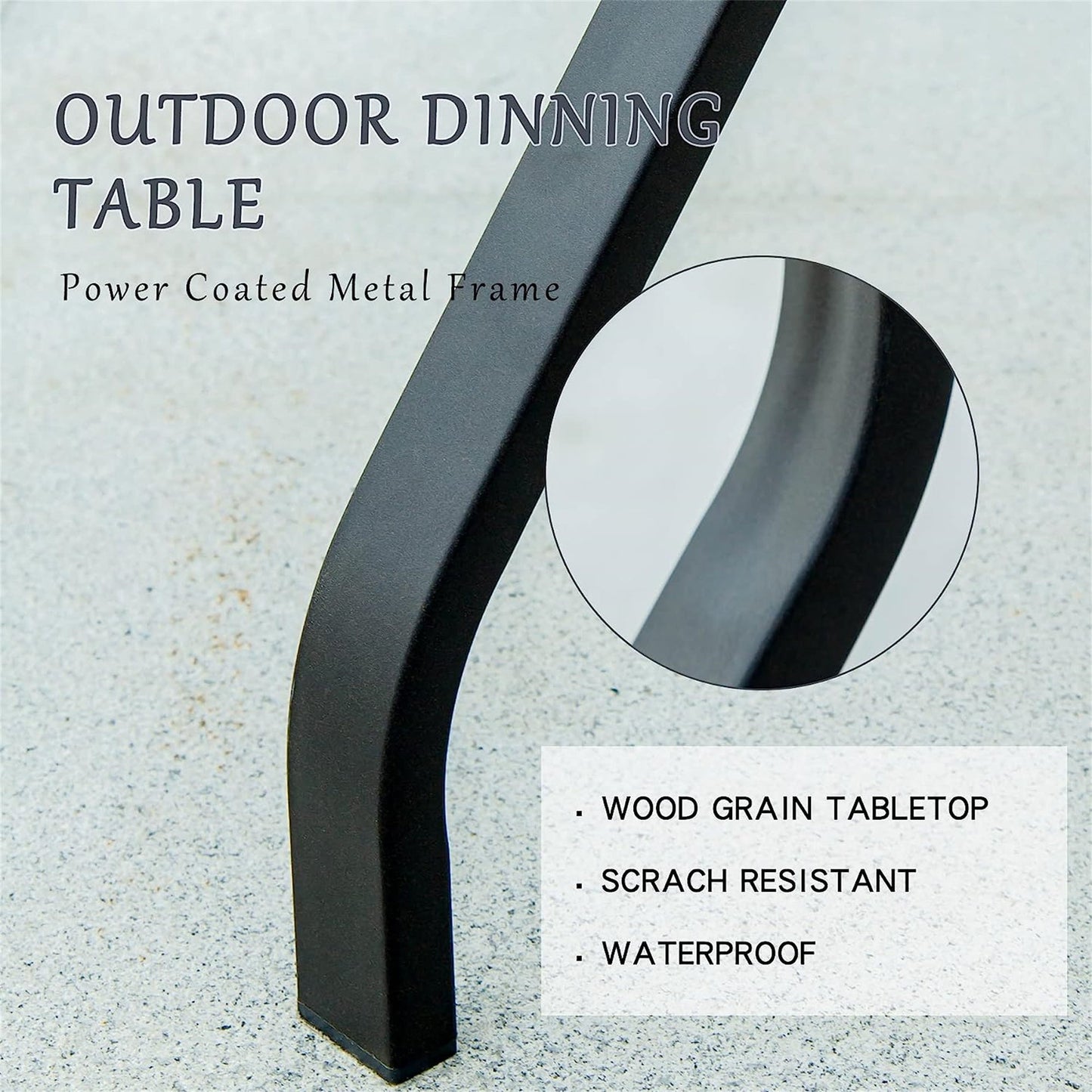 Outdoor Patio Bar Table with Wood Grain Top