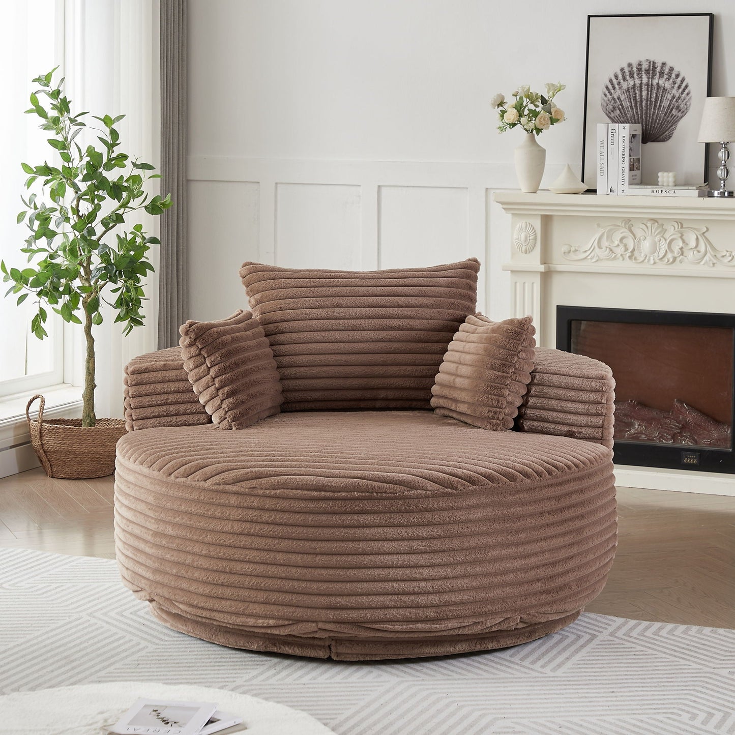 Modern Single Sofa and Swivel Sleeper Chair