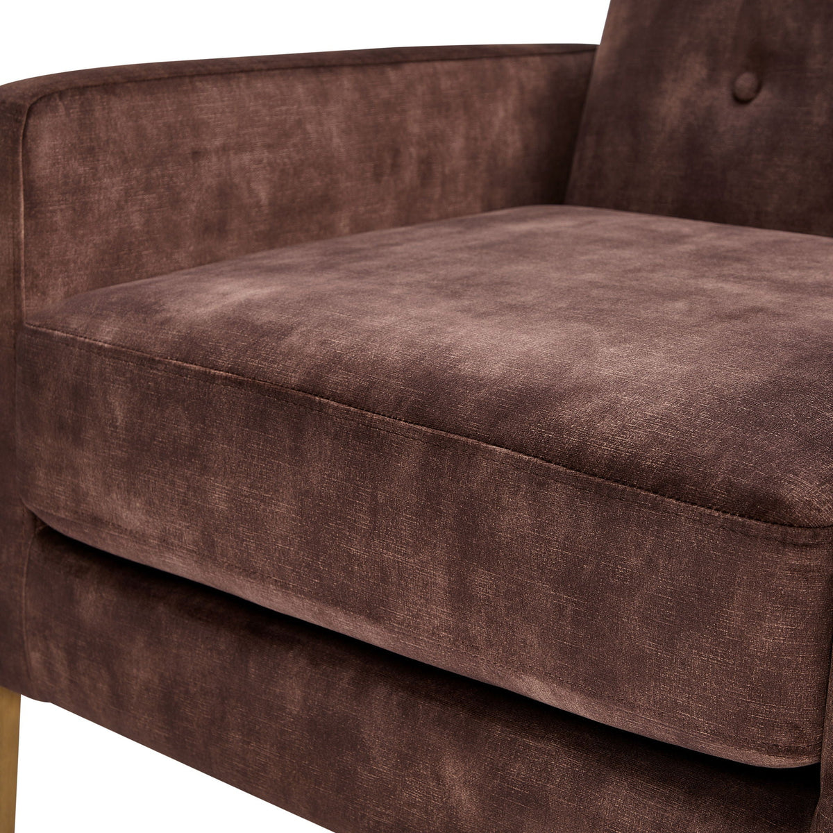 Tufted back accent arm chair in dark brown commercial-grade upholstery with textured fabric on Tampa Home & Garden Store