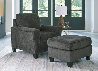 Erinslane chair and ottoman in dark gray textured fabric by Unique Piece Furniture on Tampa Home and Garden Store