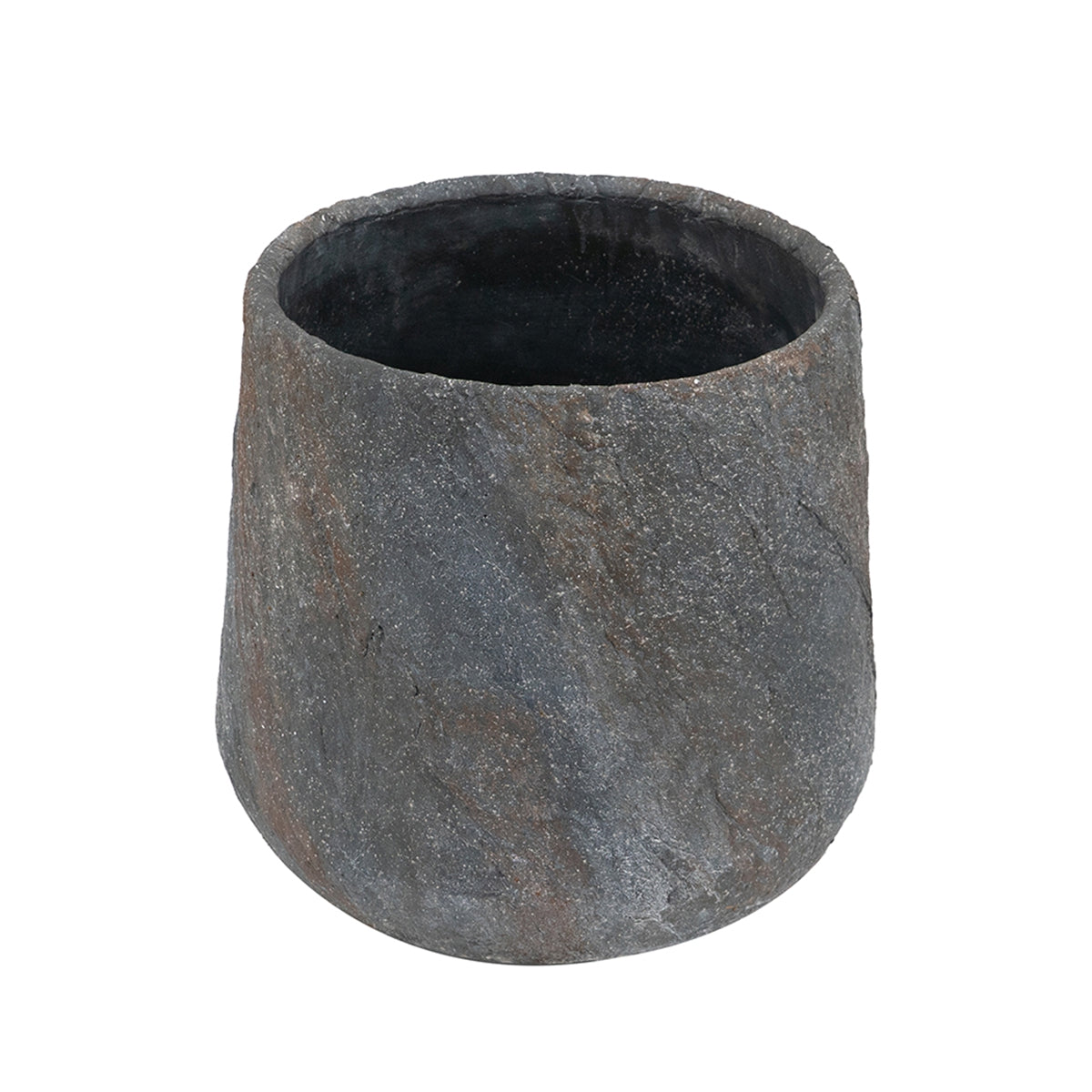 Cement planter, small with gray textured finish for indoor/outdoor garden decor on Tampa Home & Garden Store