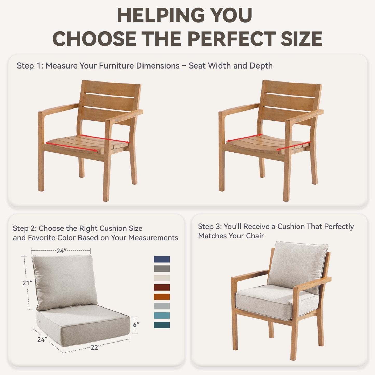 6 Inch Thick Outdoor Chair and Sofa Cushion