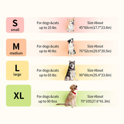 Dog beds Thickened rose velvet kennel bed mat; size chart shows S, M, L, XL with dogs on Tampa Home & Garden Store