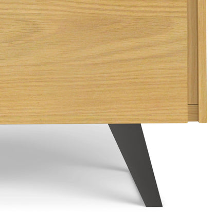 Lowry medium handcrafted storage cabinet in oak finish with black legs HouseOfZazla on Tampa Home & Garden Store
