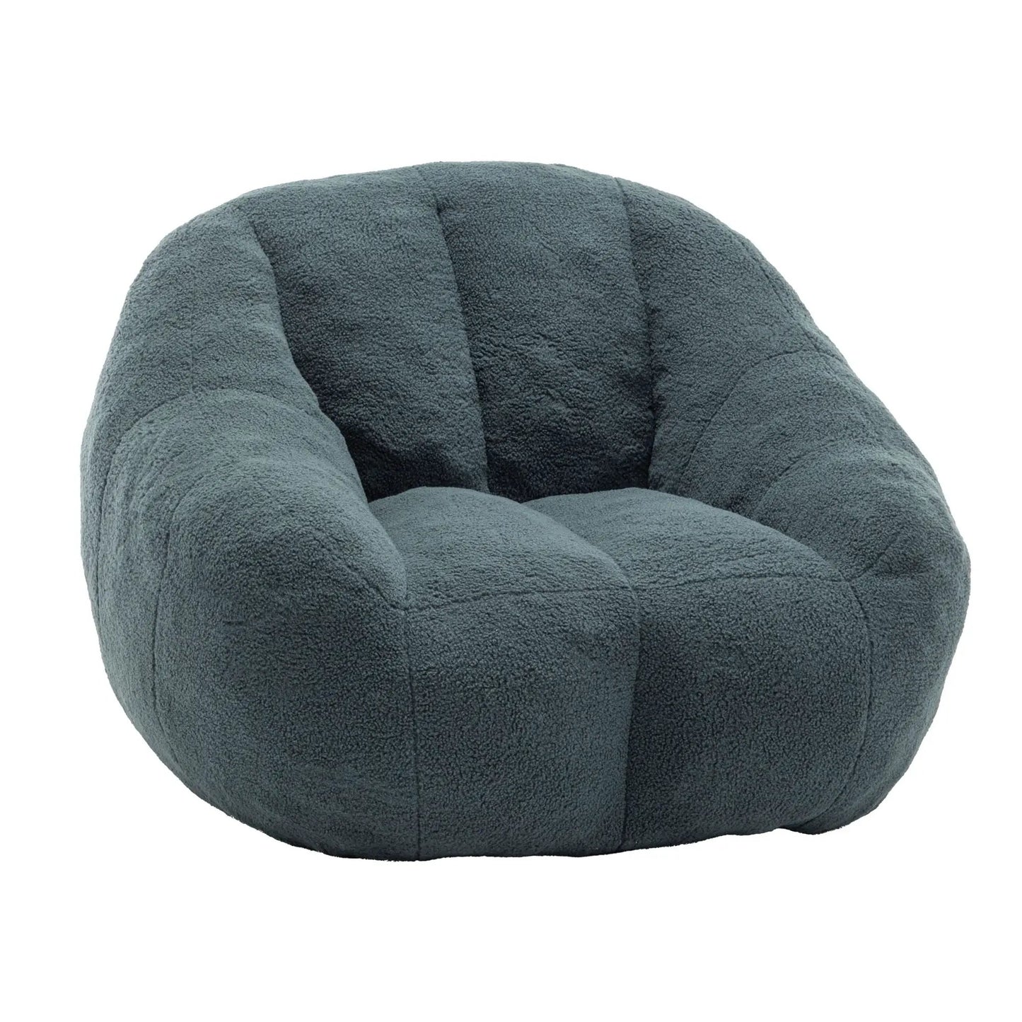 Comfy Bean Bag Chair with Memory Foam Filler in blue plush sherpa fabric on Tampa Home & Garden Store