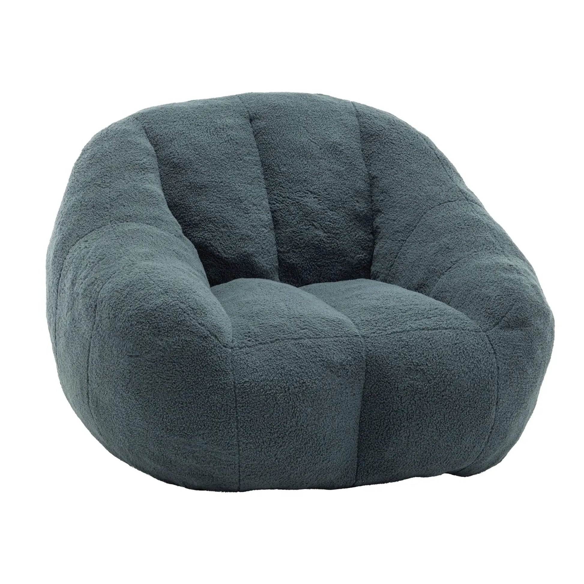 Comfy Bean Bag Chair with Memory Foam Filler in blue plush sherpa fabric on Tampa Home & Garden Store