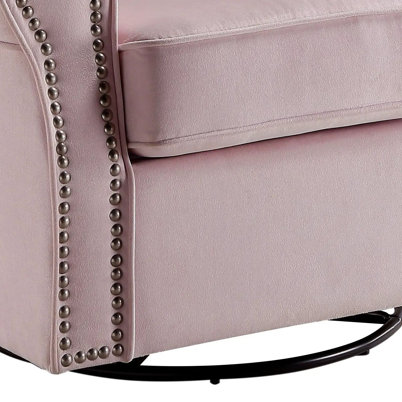 Tamaki Glider Chair with Swivel Pink Upholstery
