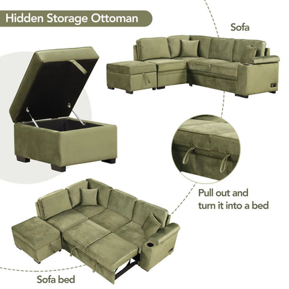 Sleeper Sofa Bed With Storage 2 In 1 Couch