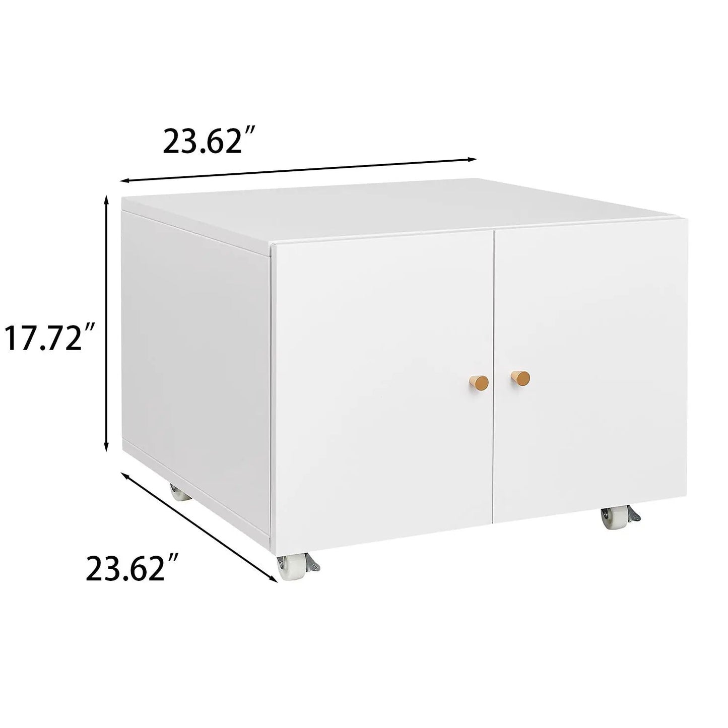 Printer stand with 2-door steel cabinet on caster wheels, white, Unique Piece Furniture on Tampa Home & Garden Store