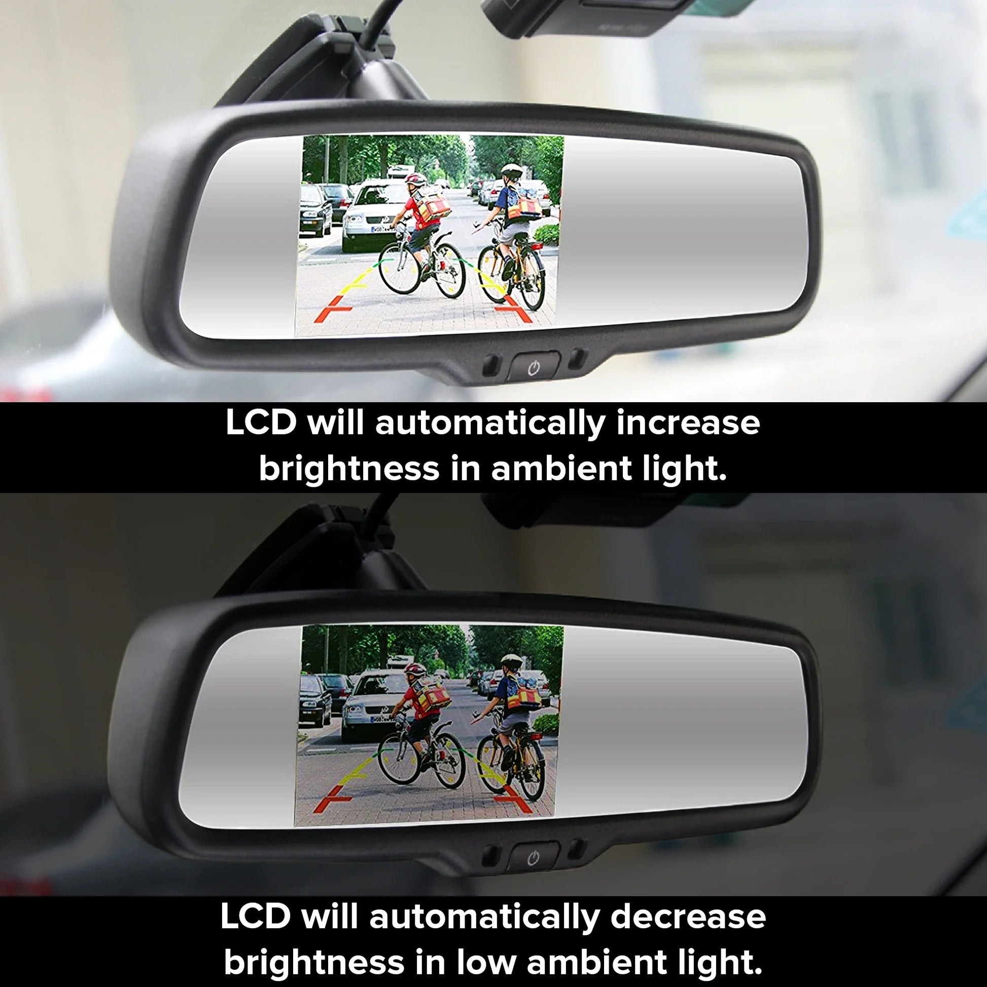 Master Tailgaters 10.5-inch rear view mirror with 4.3-inch LCD, auto-dimming, compass & temp on Tampa Home & Garden Store