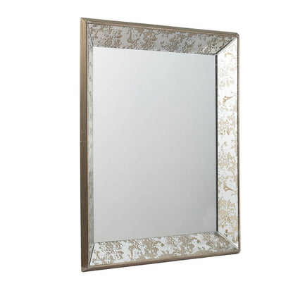 Antique rectangle wall mirror with gold floral accent frame by HouseOfZazla on Tampa Home & Garden Store